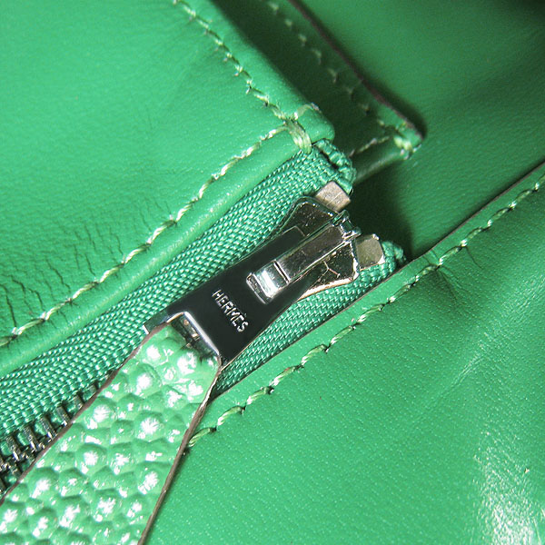 High Quality Fake Hermes Birkin 35CM Pearl Veins Leather Bag Green 6089 - Click Image to Close